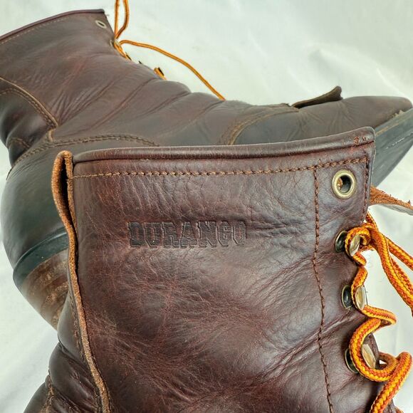 Vintage Durango Mens Full Leather Packer Boots Brown Red Size 11 EE WIDE Cowboy - Picture 12 of 12